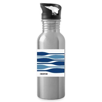 Endorphine – Minimalistisches Paddel Poster - Trinkflasche mit integriertem Trinkhalm - Lightsilver - Rechts
