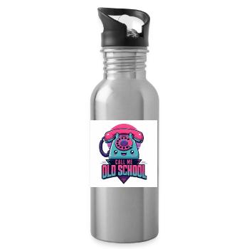 Call Me Old School - Water bottle with straw - silver - Right