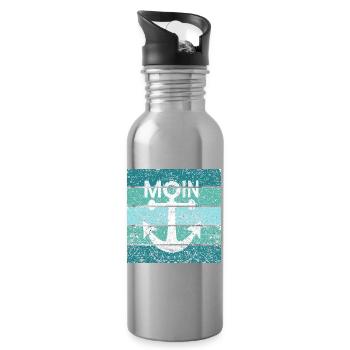 Moin Anker Retro - Water bottle with straw - silver - Right