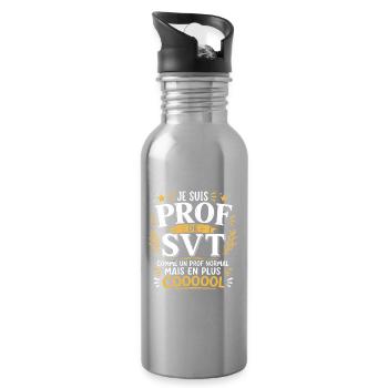 Prof de SVT super cool  - Gourde avec paille intégrée - argent clair - Droite