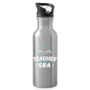 Ère des enseignants | Chemise de la vie enseignante - Gourde avec paille intégrée - argent clair - Droite