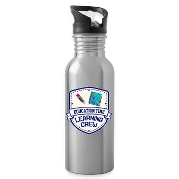 Ausbildungszeit | Learning Crew Shirt - Trinkflasche mit integriertem Trinkhalm - Lightsilver - Rechts
