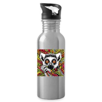 Lemur - Trinkflasche mit integriertem Trinkhalm - Lightsilver - Rechts