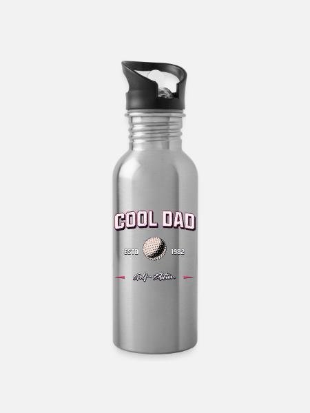 Cool Dad 1982 Golf Papa Geburtstag Geschenk - Trinkflasche mit integriertem Trinkhalm - Lightsilver