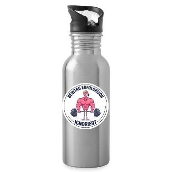 Beintag erfolgreich ignoriert Lustiges Pumper - Trinkflasche mit integriertem Trinkhalm - Lightsilver - Rechts