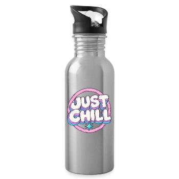Just Chill Pastell Circle - Trinkflasche mit integriertem Trinkhalm - Lightsilver - Rechts