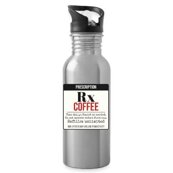 Rezept: Kaffee – Täglich einnehmen - Trinkflasche mit integriertem Trinkhalm - Lightsilver - Rechts