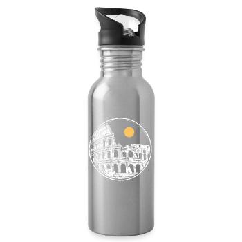 Das Kolosseum bei Vollmond - Trinkflasche mit integriertem Trinkhalm - Lightsilver - Rechts