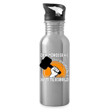 Nordischer Gott der Ungeduld - Trinkflasche mit integriertem Trinkhalm - Lightsilver - Rechts