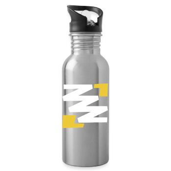 Basic simple digital art emblem with Z - Water bottle with straw - silver - Right