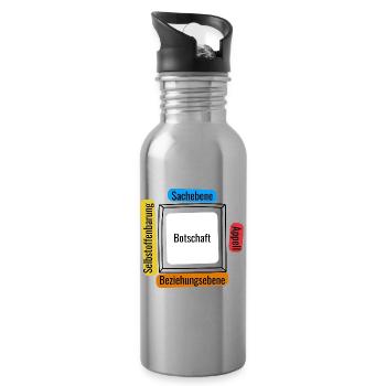 Vier Ohren Modell - Trinkflasche mit integriertem Trinkhalm - Lightsilver - Rechts