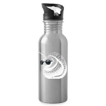 Escargot licorne cool - Gourde avec paille intégrée - argent clair - Droite