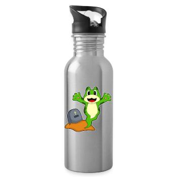 Frog Halloween Gravestone - Water bottle with straw - silver - Right