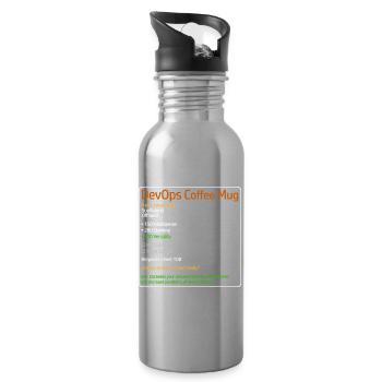 DevOps Coffee Mug System Admin Theme - Water bottle with straw - silver - Right