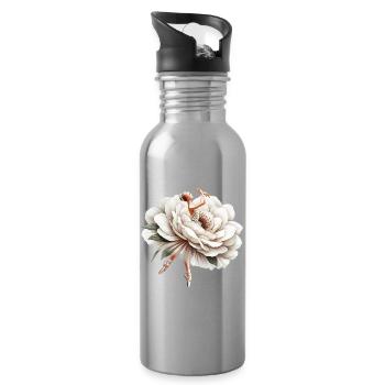 Balletttänzerin mit Tutu - Trinkflasche mit integriertem Trinkhalm - Lightsilver - Rechts