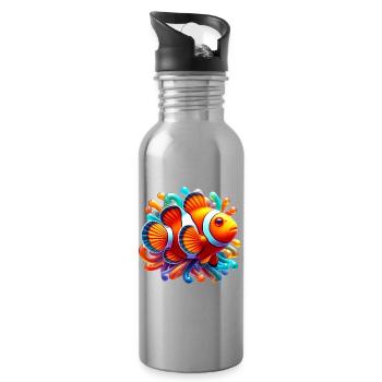 Clownfish - Water bottle with straw - silver - Right
