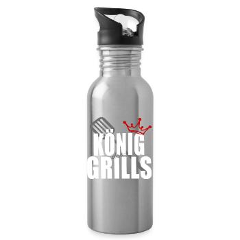 King of the Grill Crown Gill Cutlery - Water bottle with straw - silver - Right