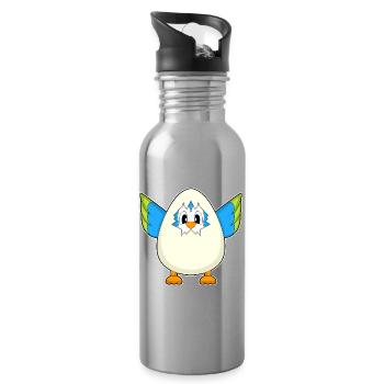 Parrot Egg - Water bottle with straw - silver - Right