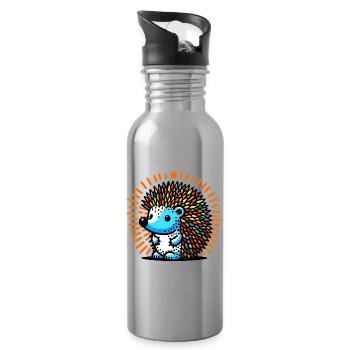 Hedgehog - Water bottle with straw - silver - Right