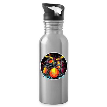 Trapset Portrait - Trinkflasche mit integriertem Trinkhalm - Lightsilver - Rechts