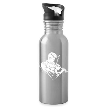 Violinist - Trinkflasche mit integriertem Trinkhalm - Lightsilver - Rechts