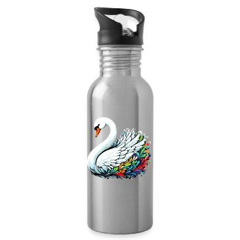 Swan - Water bottle with straw - silver - Right