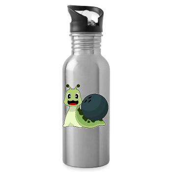 Snail Bowling Bowling Ball - Water bottle with straw - silver - Right