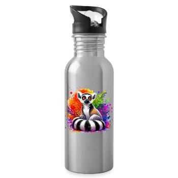 Lemur - Trinkflasche mit integriertem Trinkhalm - Lightsilver - Rechts