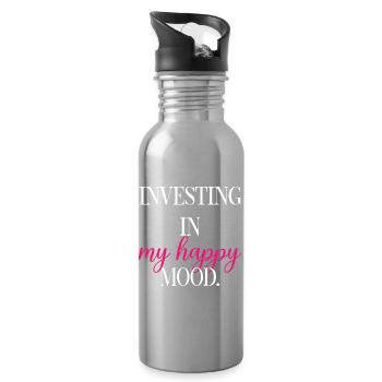 Investing In My Happy Mood Self Care Fun	 - Water bottle with straw - silver - Right