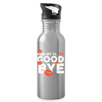 Class Shirts Kiss my class goodbye lips - Water bottle with straw - silver - Right