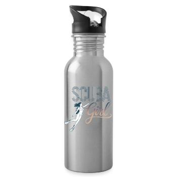 Scuba Girl Taucherin Design - Trinkflasche mit integriertem Trinkhalm - Lightsilver - Rechts