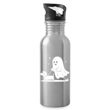Ghost Dog Night Friend - Water bottle with straw - silver - Right