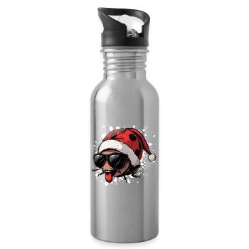 Ladybug Christmas Funny - Water bottle with straw - silver - Right