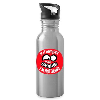S’il s’agit d’un faux sourire, je ne vais pas le dire - Gourde avec paille intégrée - argent clair - Droite