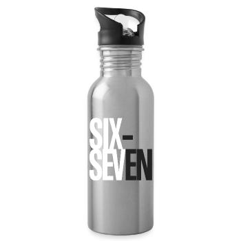 Typographie de chevauchement des Six et Sept - Gourde avec paille intégrée - argent clair - Droite
