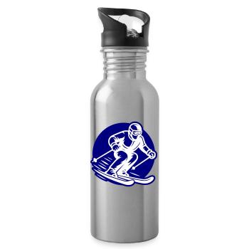 Ski Sport Logo - Water bottle with straw - silver - Right