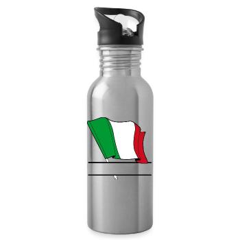 Drapeau italien – Espace de nom - Gourde avec paille intégrée - argent clair - Droite