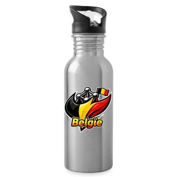 Belgium logo - Water bottle with straw - silver - Right