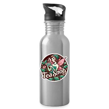 Tee-Snob Feen-Teeparty - Trinkflasche mit integriertem Trinkhalm - Lightsilver - Rechts