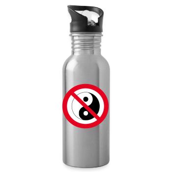 Forbidden Yin Yang: anti-balance symbol - Water bottle with straw - silver - Right