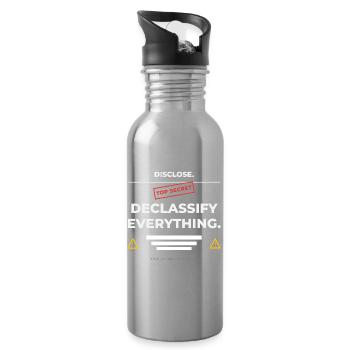 DISCLOSE. Declassify Everything – UAP  - Trinkflasche mit integriertem Trinkhalm - Lightsilver - Rechts