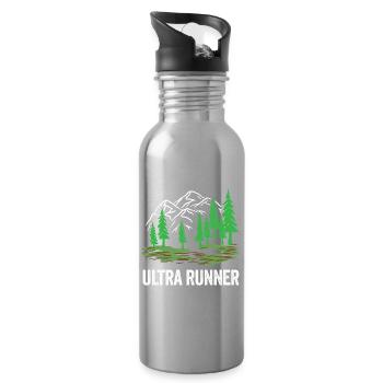 Ultra Runner - Water bottle with straw - silver - Right
