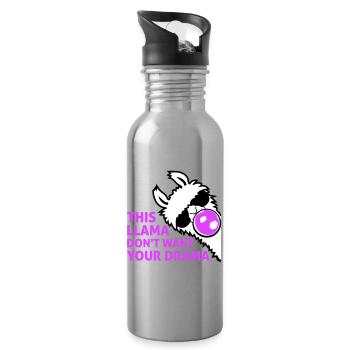Ce lama ne veut pas de ta bulle dramatique - Gourde avec paille intégrée - argent clair - Droite