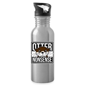 Otter Nonsense Lustig Wortspiel Otter Liebe Spruch - Trinkflasche mit integriertem Trinkhalm - Lightsilver - Rechts