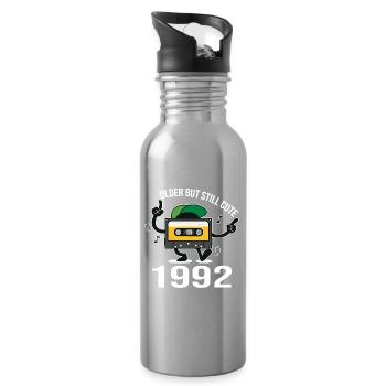 1992 Birthday 1992 Born in 1992 Birthday - Water bottle with straw - silver - Right