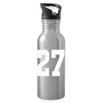 Ziffern 27 Kontrast-Design - Trinkflasche mit integriertem Trinkhalm - Lightsilver - Rechts