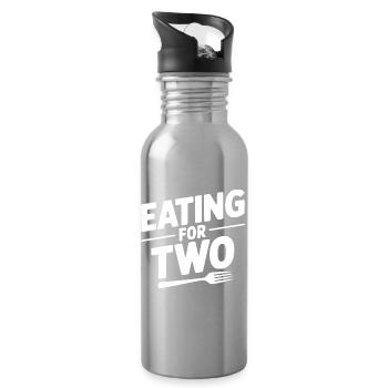 Eating for Two - Water bottle with straw - silver - Right
