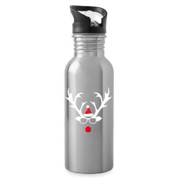 Rudolph Brillenrentier Santa - Trinkflasche mit integriertem Trinkhalm - Lightsilver - Rechts