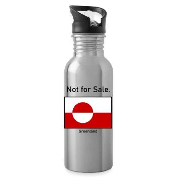 Not for Sale - Greenland Grönland Flagge Flag - Trinkflasche mit integriertem Trinkhalm - Lightsilver - Rechts