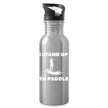 Je me lève pour pagayer SUP - Gourde avec paille intégrée - argent clair - Droite
